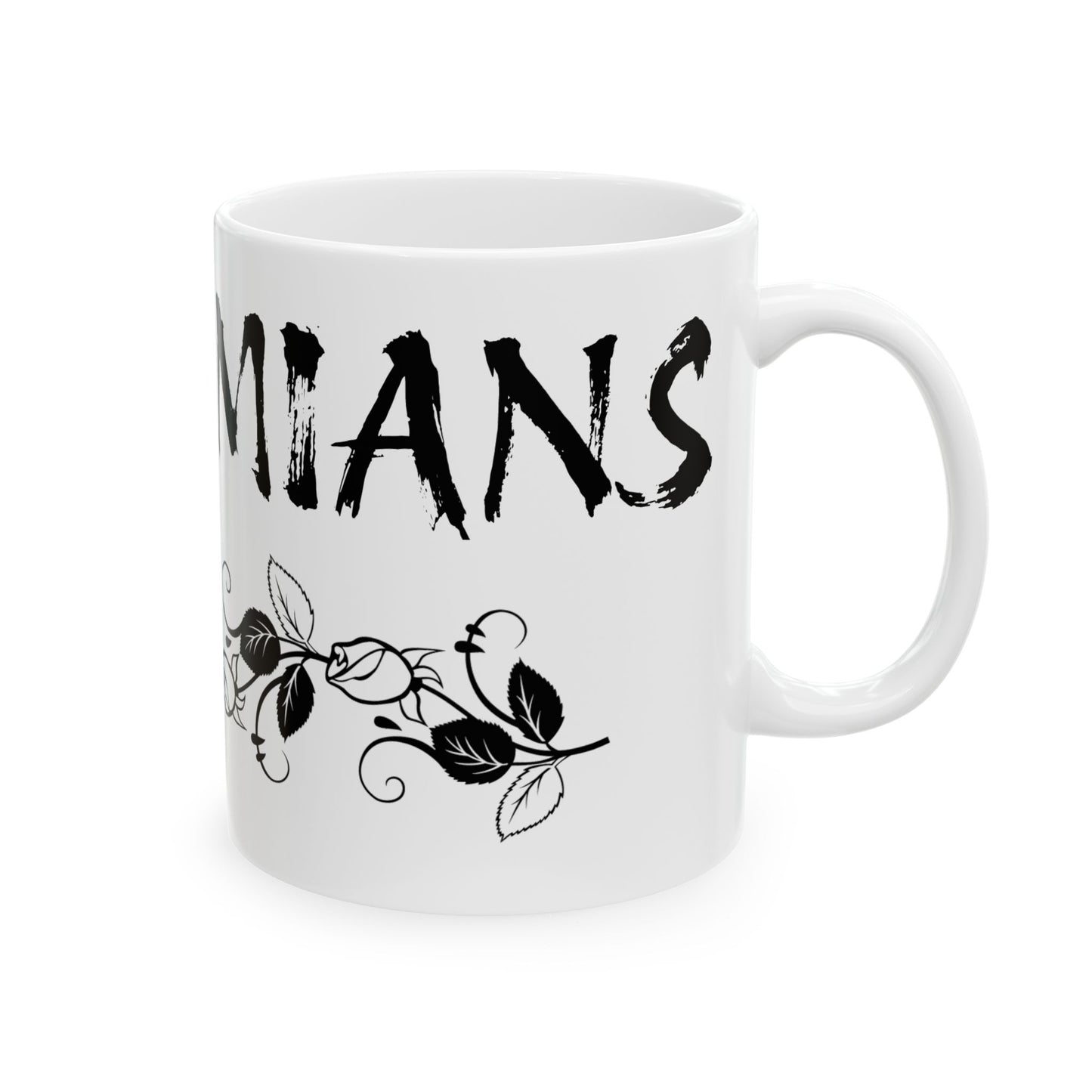 Bohemian Floral Ceramic Mug - Perfect Gift for Book Lovers